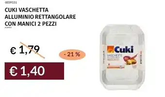 Prezzemolo e Vitale Cuki vaschetta alluminio rettangolare con manici offerta