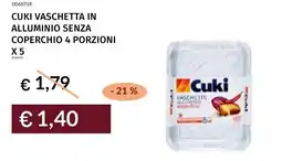 Prezzemolo e Vitale Cuki vaschetta in alluminio senza coperchio 4 porzioni x 5 offerta