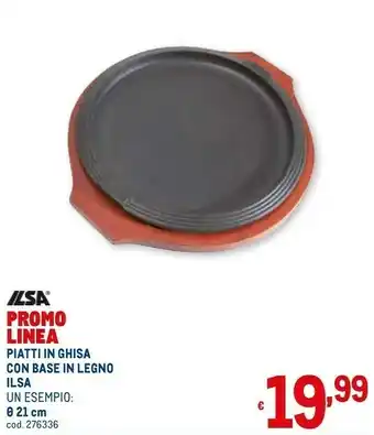 Metro Piatti in ghisa con base in legno offerta