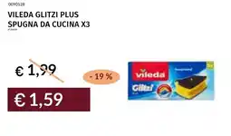 Prezzemolo e Vitale Vileda glitzi plus spugna da cucina x3 offerta