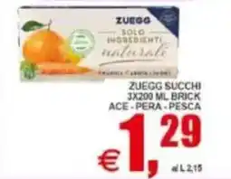 Pewex Zuegg succhi brick ace, pera, pesca offerta