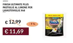 Prezzemolo e Vitale Finish ultimate plus pastiglie al limone per lavastoviglie x48 offerta