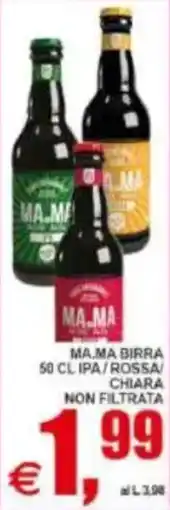 Pewex Ma.ma birra ipa/rossa/chiara non filtrata offerta