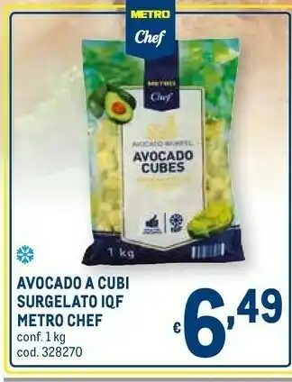 Metro Avocado a cubi surgelato iqf offerta