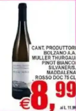 Pewex Cant. produttori bolzano a.a muller thurgau pinot bianco offerta