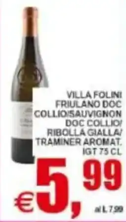 Pewex Villa folini friulano doc collio/sauvignon doc collio offerta