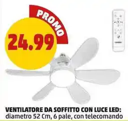 PENNY Ventilatore da soffitto con luce LED offerta
