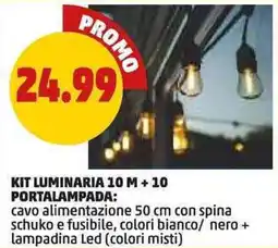 PENNY Kit luminaria 10 M + 10 portalampada offerta