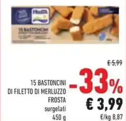 Conad 15 bastoncini di filetto di merluzzo frosta offerta