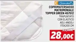 Orizzonte Coprimatersasso matrimoniale topper green 457512 offerta