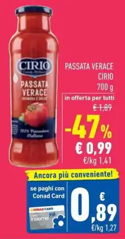 Conad Passata verace cirio offerta