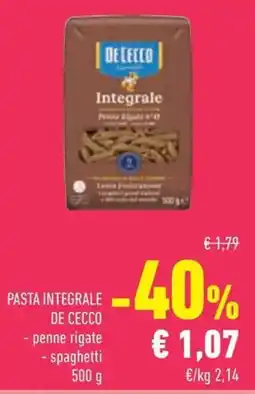 Conad Pasta integrale de cecco offerta