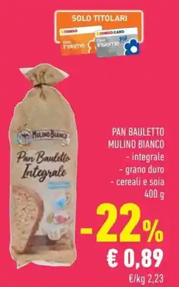 Conad Pan bauletto mulino bianco offerta