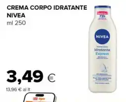 Tigre Crema corpo idratante NIVEA offerta