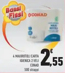 Conad 4 maxirotoli carta igienica 2 veli conad offerta