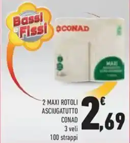 Conad 2 maxi rotoli asciugatutto conad 3 veli offerta