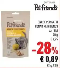 Conad Conad snack per gatti conad petfriends offerta