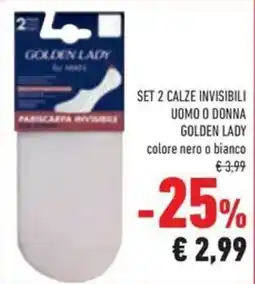 Conad Set 2 calze invisibili uomo o donna uomo o donna offerta