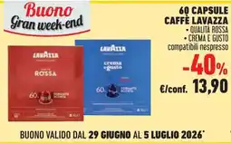 Conad 60 capsule caffè lavazza offerta