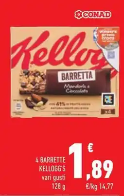 Conad 4 barrette kellogg's offerta