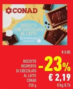 Conad Biscotto ricoperto di cioccolato al latte conad offerta