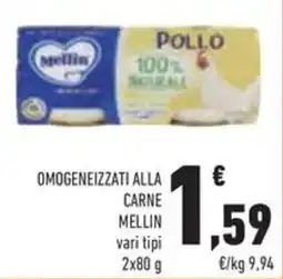 Conad Omogeneizzati alla carne mellin offerta