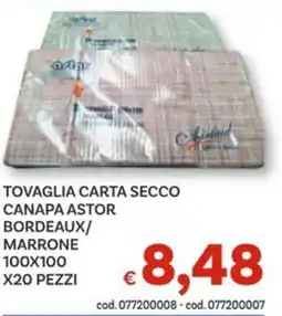 Vivo Supermercati Tovaglia carta secco canapa astor bordeaux/ marrone offerta