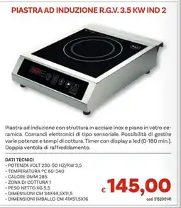 Vivo Supermercati PIASTRA AD INDUZIONE R.G.V.3.5 KW IND 2 offerta