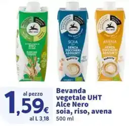 Sigma Bevanda vegetale UHT Alce Nero soia, riso, avena offerta