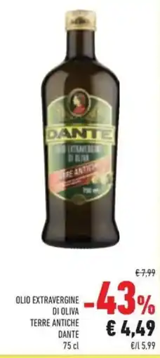 Conad Olio extravergine di oliva terre antiche dante offerta