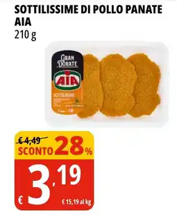 Tigros Sottilissime di pollo panate aia offerta