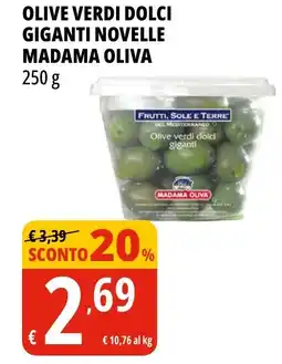 Tigros Olive verdi dolci giganti novelle MADAMA OLIVA offerta