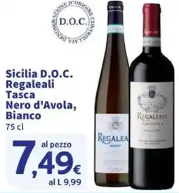 Sigma Sicilia D.O.C. Regaleali Tasca Nero d'Avola, Bianco offerta