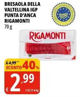 Tigros Bresaola della valtellina igp punta d'anca RIGAMONTI offerta