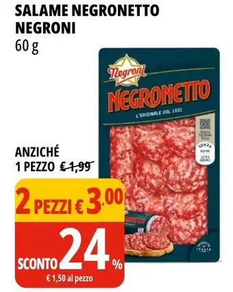 Tigros Salame negronetto NEGRONI offerta