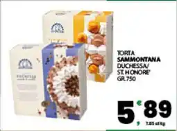 Eurospar TORTA SAMMONTANA DUCHESSA/ ST. HONORE' offerta