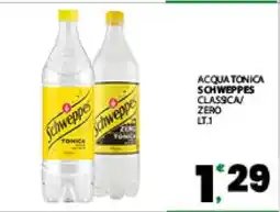 Eurospar ACQUA TONICA SCHWEPPES CLASSICA/ZERO LT.1 offerta