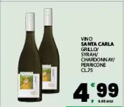 Eurospar VINO SANTA CARLA GRILLO/SYRAH/CHARDONNAY/PERRICONE CL.75 offerta