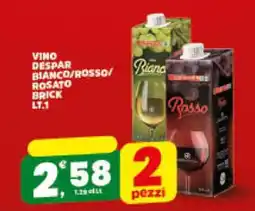 Eurospar VINO DESPAR BIANCO/ROSSO/ROSATO BRICK LT.1 offerta
