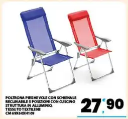Eurospar POLTRONA PIEGHEVOLE CON SCHIENALE RECLINABILE offerta