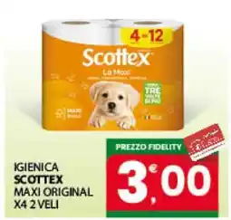 Eurospar IGIENICA SCOTTEX MAXI ORIGINAL X4 2 VELI offerta
