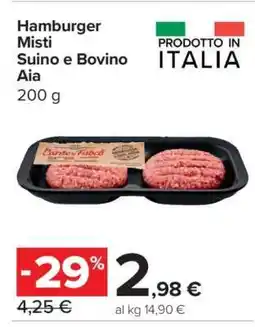Carrefour Hamburger Misti Suino e Bovino Aia offerta