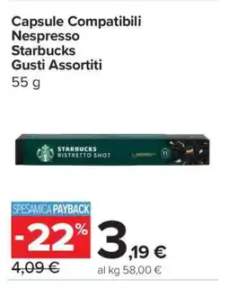 Carrefour Capsule Compatibili Nespresso Starbucks Gusti Assortiti offerta