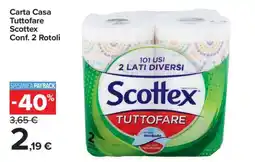 Carrefour Carta Casa Tuttofare Scottex Conf. 2 Rotoli offerta
