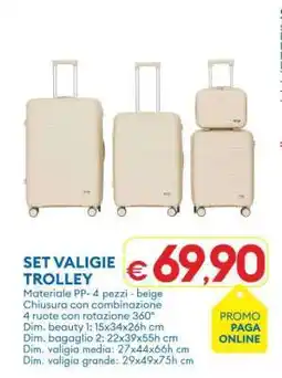 MD Discount SET VALIGIE TROLLEY offerta