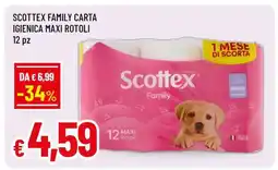 Famila SCOTTEX FAMILY CARTA IGIENICA MAXI ROTOLI offerta