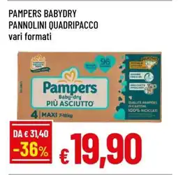 Famila PAMPERS BABYDRY PANNOLINI QUADRIPACCO offerta