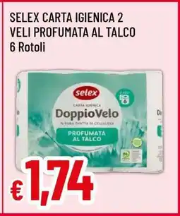 Famila SELEX CARTA IGIENICA 2 VELI PROFUMATA AL TALCO offerta
