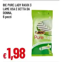Famila BIC PURE LADY RASOI 3 LAME USA E GETTA DA DONNA, 6 pezzi offerta
