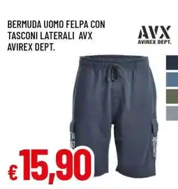 Famila BERMUDA UOMO FELPA CON TASCONI LATERALI AVX AVIREX DEPT offerta